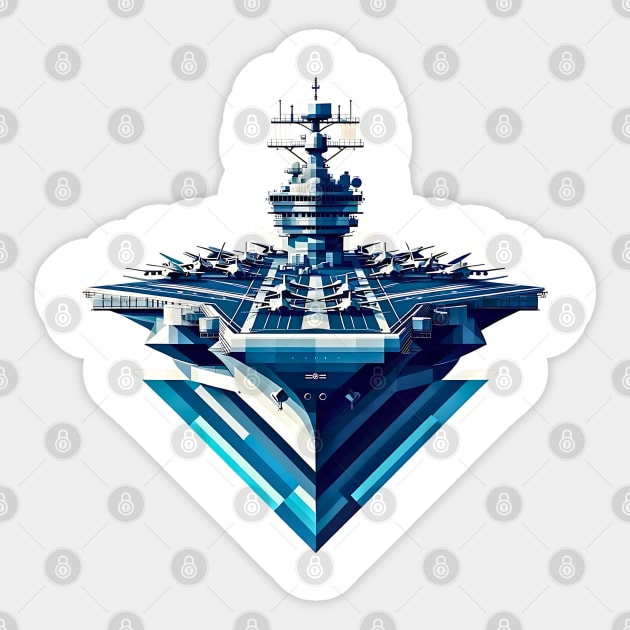 Naval Geometric Giant | USS Gerald R. Ford CVN-78 Tee Sticker by Graphic Wonders Emporium